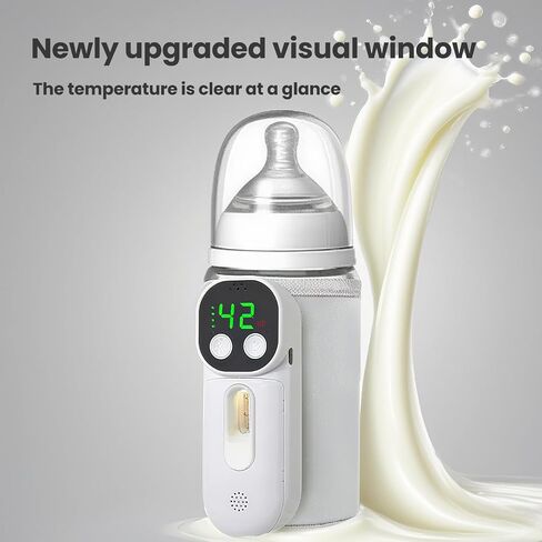 Portable Bottle Warmer for Travel, Warm for 6-10 Hours, Baby Bottle Warmer with Sound Voice Control, Travel Bottle Warmer for Breastmilk in Saudi Arabia