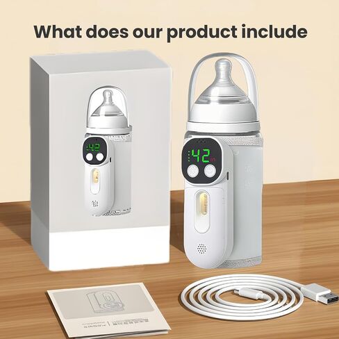 Portable Bottle Warmer for Travel, Warm for 6-10 Hours, Baby Bottle Warmer with Sound Voice Control, Travel Bottle Warmer for Breastmilk in Saudi Arabia