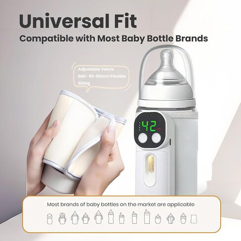 Portable Bottle Warmer for Travel, Warm for 6-10 Hours, Baby Bottle Warmer with Sound Voice Control, Travel Bottle Warmer for Breastmilk in Saudi Arabia