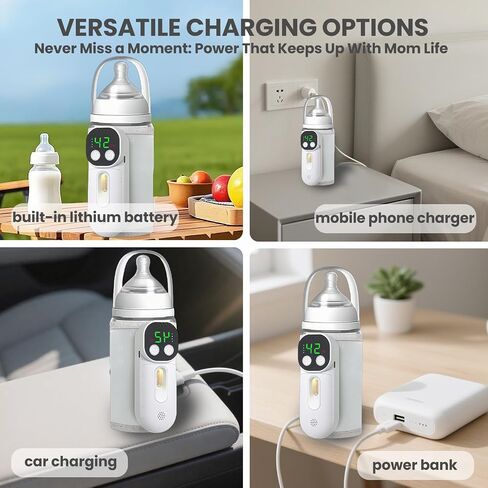 Portable Bottle Warmer for Travel, Warm for 6-10 Hours, Baby Bottle Warmer with Sound Voice Control, Travel Bottle Warmer for Breastmilk in Saudi Arabia