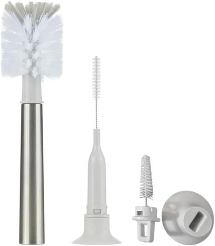 3-in-1 Stainless Bottle Brush for Baby Bottles - Water Bottle Brush Cleaner with Nipple and Straw Brush, Long Bottle Washer, Cup and Tumbler Cleaner Brush. (Pack of 1) in Saudi Arabia