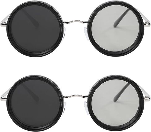 1-9 Adjustable Tint Sunglasses with Polarized Moonglass ND Filter Lenses - Round Frame UV400 Eyewear for Men & Women, Driving Fishing Travel, Hard Case Included in Saudi Arabia
