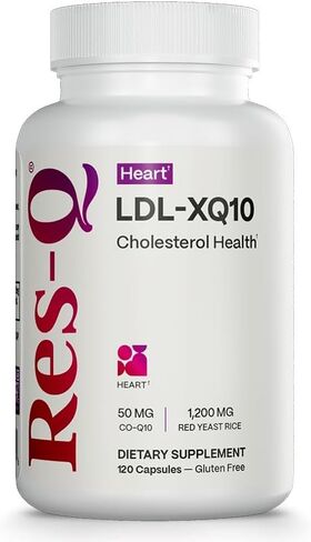 Res-Q LDL-XQ10 (سابقًا LDL-X) ملحق الخميرة الحمراء وملحق COQ10 ، 120 كبسولة in Kuwait