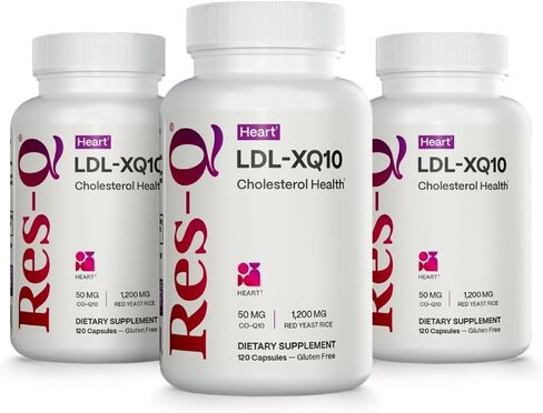 Res-Q LDL-XQ10 (سابقًا LDL-X) ملحق الخميرة الحمراء وملحق COQ10 ، 120 كبسولة in Kuwait