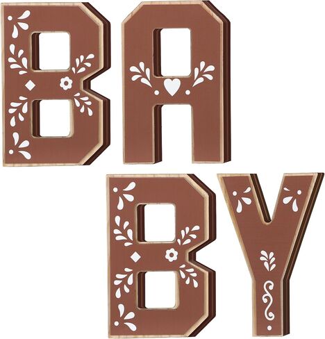 Threehoney 4 Pcs Cielito Lindo Baby Shower Decorations Wooden 3D Mexican Baby Letters Cielito Lindo Party Decoration for Gender Reveal Birthday Fiesta Party in Saudi Arabia