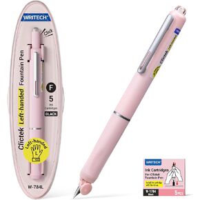 Writech Fountain PEN يسلب يسره: نمط القابل للسحب مجموعة الحبر الأسود مجموعة نيب غرامة ، وتشمل 5 خراطيش حبر للكتابة السلس للكتابة الخطية in Kuwait