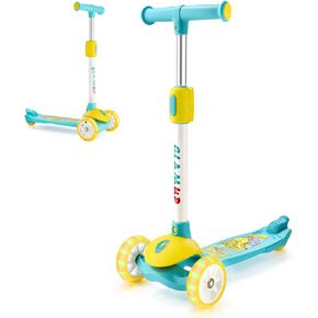 Kick Scooter Adjustable Height Adjustable Handlebar，Kids Scooter 3 Wheel with LED Lights，Suitable Kids Ages 2，Ages 6，Ages 8，Extra Wide Deck for Boys and Girls in Saudi Arabia