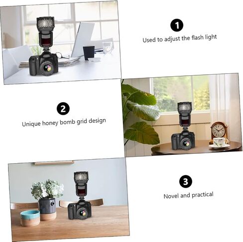 فلتر فلاش من ARTIBETTER عاكس شبكي على شكل قرص العسل لملحقات التصوير الفوتوغرافي، خفيف الوزن، قابل للحمل، سهل التركيب، مادة لتأثيرات الإضاءة الاحترافية in Saudi Arabia