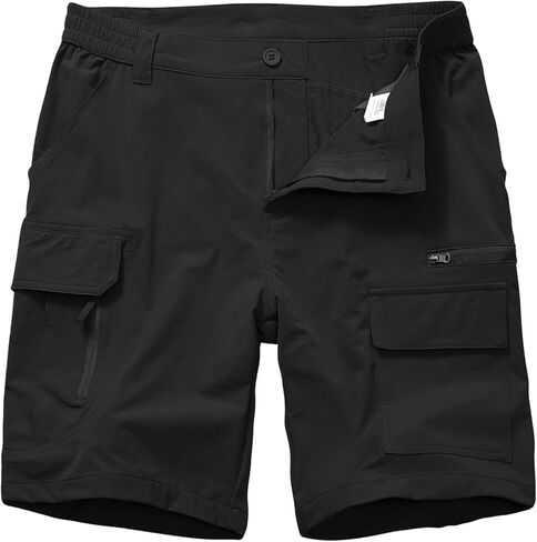 Yevtel Mens Hiking Shorts Safari Quick Dry Cargo Short for Men Stretch Waist Lightweight Fishing Shorts for Men in Kuwait