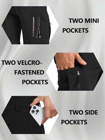 Yevtel Mens Hiking Shorts Safari Quick Dry Cargo Short for Men Stretch Waist Lightweight Fishing Shorts for Men in Kuwait