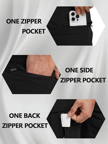 Yevtel Mens Hiking Shorts Safari Quick Dry Cargo Short for Men Stretch Waist Lightweight Fishing Shorts for Men in Kuwait