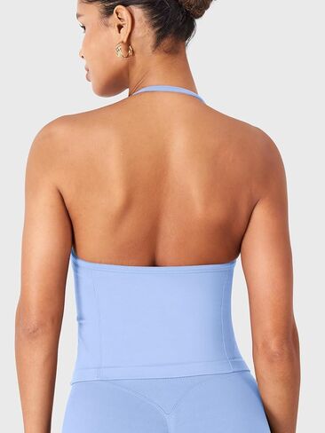 YEOREO SoftHue Impact Longline Strappy Top Women's Halter Workout Tank Tops Backless Gym Longline with Adjustable Strap in Saudi Arabia