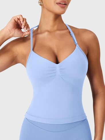 YEOREO SoftHue Impact Longline Strappy Top Women's Halter Workout Tank Tops Backless Gym Longline with Adjustable Strap in Saudi Arabia