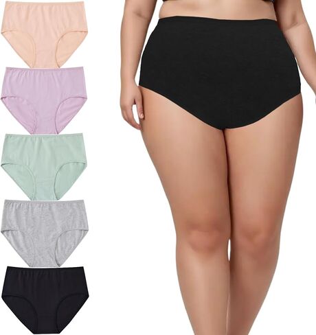 سراويل داخلية للسيدات للملابس الداخلية للسيدات للسيدات XL-5XL بالإضافة إلى سراويل داخلية للنساء 5 عبوات. in Kuwait