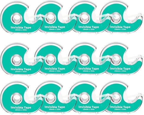 6 Invisible Clear Tape, Transparent Tapes with Refillable Dispenser, 3/4 X 1000 Inches Frosted Writable, Clear Tape Refill Rolls for Gift Wrapping, Home, School Office Supplies in Kuwait