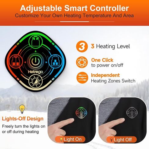 Heated Vest For Men with Battery Pack, Electric Heated Jacket, Smart Controller with Light-Out Design in Saudi Arabia