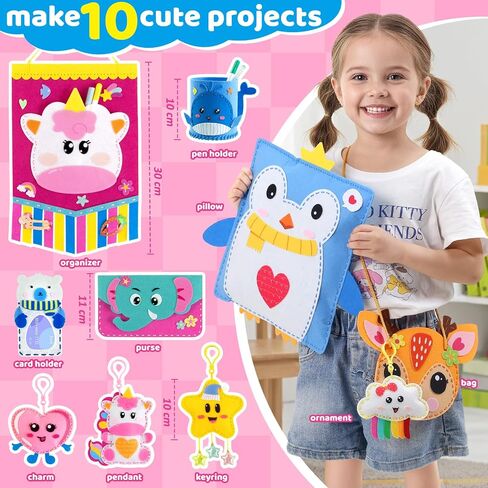 مجموعة خياطة Funtopia للأطفال ، 10 مشاريع DIY سهلة من الحيوانات المحشوة مع الكتب التوجيهية ، المبتدئين ألعاب الخياطة وهدية عيد ميلاد للبنات ، والفنون المحسوسة للأطفال الذين تتراوح أعمارهم بين 5-8 إلى 28-12 in Saudi Arabia