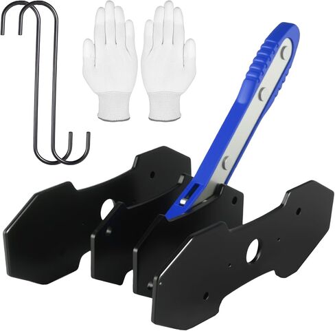 Brake Caliper Compression Tool with 2 pcs Large Steel Plate and 2 Hooks, 4 in 1 Caliper Piston Compressor Tool,360°Adjustable Brake Caliper Tool for Single/Twin/Quad Piston Calipers, Red in Kuwait