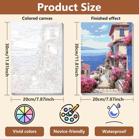 REIVWORL 4 Pack Pack Paint بأرقام للبالغين مع الحامل الخشبي ، طلاء عيد الميلاد بواسطة أرقام أرقام للمبتدئين للبالغين ، اللوحة الأكريليك حسب الرقم للديكور المنزلي 8x12 بوصة in Kuwait