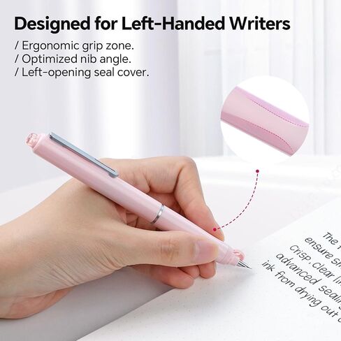 Writech Fountain PEN يسلب يسره: نمط القابل للسحب مجموعة الحبر الأسود مجموعة نيب غرامة ، وتشمل 5 خراطيش حبر للكتابة السلس للكتابة الخطية in Kuwait