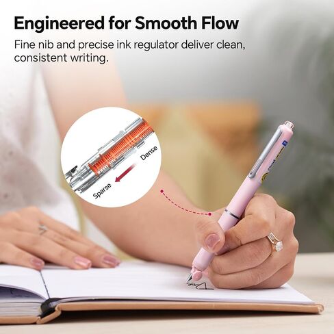 Writech Fountain PEN يسلب يسره: نمط القابل للسحب مجموعة الحبر الأسود مجموعة نيب غرامة ، وتشمل 5 خراطيش حبر للكتابة السلس للكتابة الخطية in Kuwait