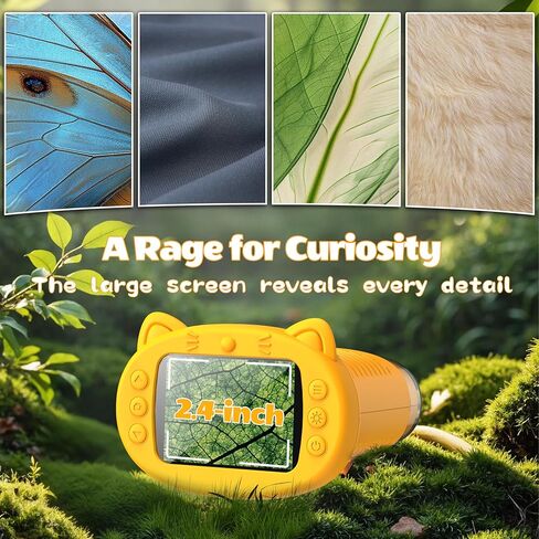 Kids Microscope, 1000X Portable Mini Pocket Microscope with 2.0″ IPS Screen & 8 LEDs, Rechargeable, STEM Educational Science Kit Toys, Best Christmas Birthday Gifts for 4-12 Year Old Girls in Kuwait