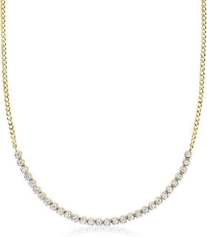 مجموعة نقية من قبل Ross-Simons 1.00 CT. T.W. قلادة على طراز التنس الماسي في الذهب الأصفر 14kt in Saudi Arabia