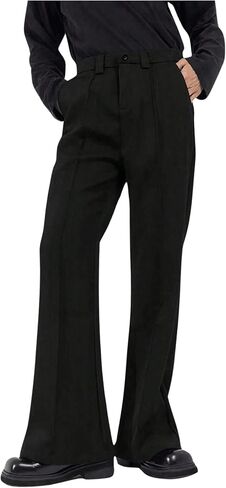 GORGLITTER Men's Bell Bottom Pants Slim Fit Flared Pants 70s Formal Dress Bootcut Trousers in Saudi Arabia
