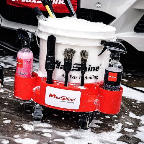 Maxshine 3.5gal Universal Red Detailing Bucket – Car Wash Bucket for Scratch-Free Washing, Garage Storage & Detailing Tools – Holds Soap, Foam Cannon, Microfiber Towels & More in Saudi Arabia