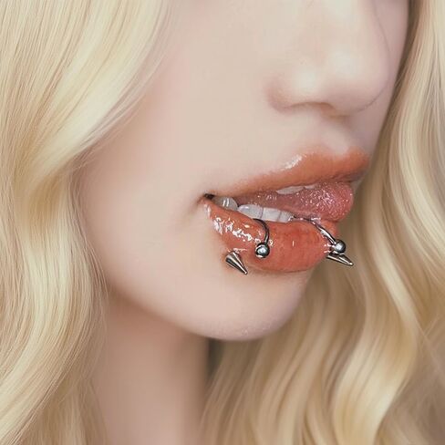 Zolure 16g Lip Rings Horseshoe Labret Jewelry Monroe Lip Barbell Ring Spike Snake Bite Piercing Jewelry Tragus Helix Earrings Studs Medusa Piercing for Women Men in Saudi Arabia