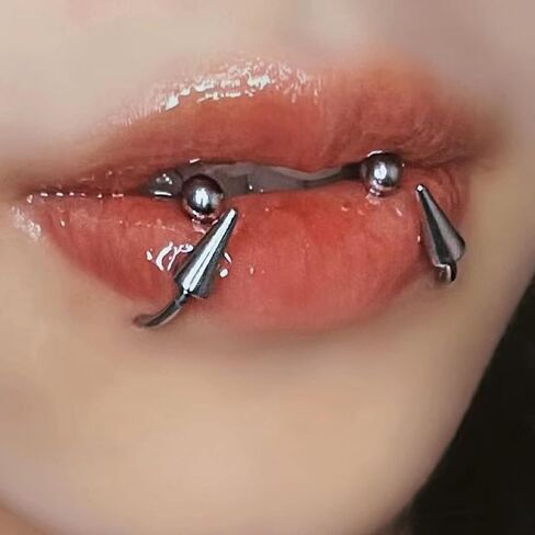 Zolure 16g Lip Rings Horseshoe Labret Jewelry Monroe Lip Barbell Ring Spike Snake Bite Piercing Jewelry Tragus Helix Earrings Studs Medusa Piercing for Women Men in Saudi Arabia