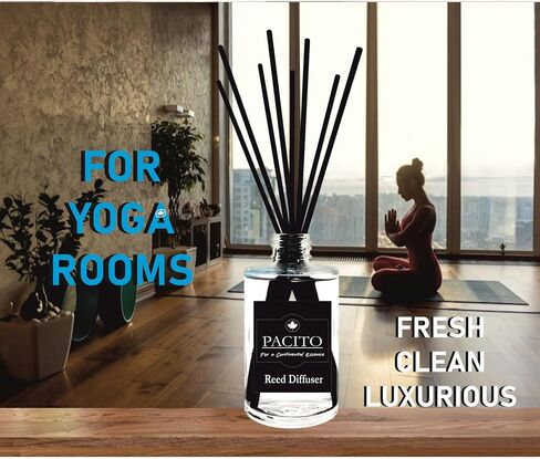Reed Diffuser | Sandalwood | Made with Sandalwood Essential Oil | Luxurious Reed Diffuser | Handpoured in India | 3.38 fl oz | Includes Fibre Reed Sticks in Saudi Arabia