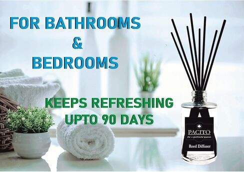 Reed Diffuser | Sandalwood | Made with Sandalwood Essential Oil | Luxurious Reed Diffuser | Handpoured in India | 3.38 fl oz | Includes Fibre Reed Sticks in Saudi Arabia