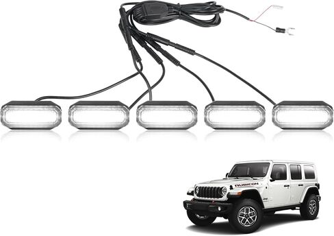 Maiker Amber LED مصابيح مصبغة متوافقة مع 2024-2025 Jeep Wrangler JL Jlu & Gladiator JT مصنع المصنع الأصلي ، 5pcs مصابيح الشبكة الأمامية in Kuwait