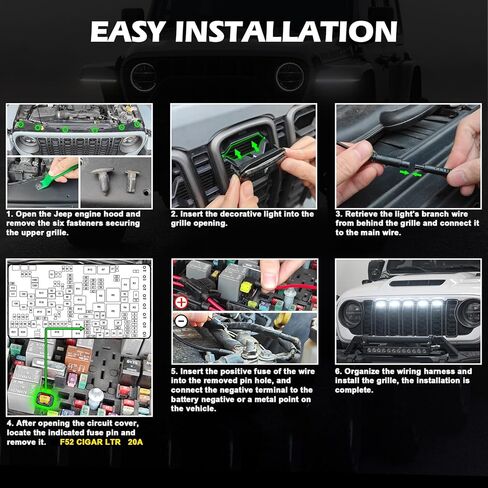 Maiker Amber LED مصابيح مصبغة متوافقة مع 2024-2025 Jeep Wrangler JL Jlu & Gladiator JT مصنع المصنع الأصلي ، 5pcs مصابيح الشبكة الأمامية in Kuwait
