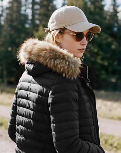 wantdo Women's Long Winter Puffer Coat Warm Waterproof Jackets with Faux Fur Hood in Saudi Arabia