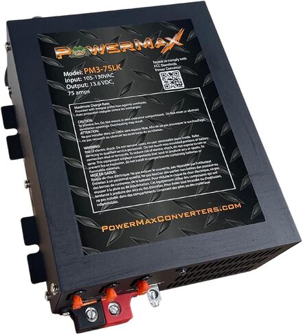 إمدادات PowerMax PM3-65POWER ، AC إلى DC Converter 110VAC إلى 12VDC 65AMP ، شاحن البطارية مع وضع شحن ذكي من 3 مراحل ، مروحة تبريد مدمجة ومؤشر LED ، متوافق مع الليثيوم in Kuwait