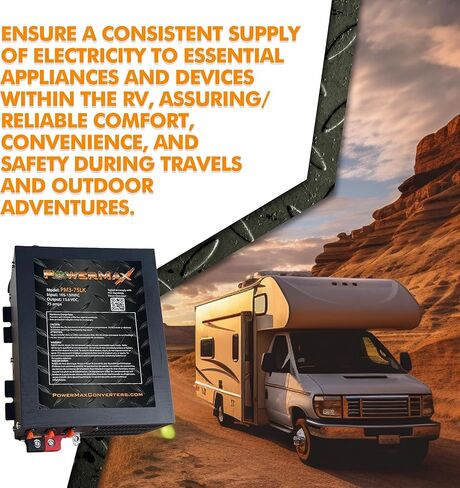 إمدادات PowerMax PM3-65POWER ، AC إلى DC Converter 110VAC إلى 12VDC 65AMP ، شاحن البطارية مع وضع شحن ذكي من 3 مراحل ، مروحة تبريد مدمجة ومؤشر LED ، متوافق مع الليثيوم in Kuwait