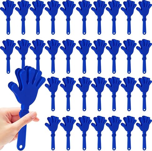 36 Pcs Hand Clappers Noisemakers 7.5 Inch Clappers Noisemakers Plastic Hand Clappers for Birthdays Game Football Sporting Events Cheers Supplies Dance Basketball Football Noisemakers（Blue） in Saudi Arabia