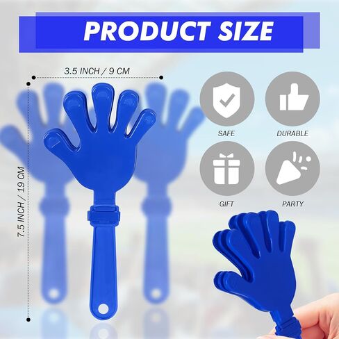 36 Pcs Hand Clappers Noisemakers 7.5 Inch Clappers Noisemakers Plastic Hand Clappers for Birthdays Game Football Sporting Events Cheers Supplies Dance Basketball Football Noisemakers（Blue） in Saudi Arabia