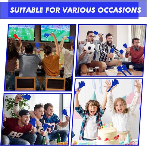 36 Pcs Hand Clappers Noisemakers 7.5 Inch Clappers Noisemakers Plastic Hand Clappers for Birthdays Game Football Sporting Events Cheers Supplies Dance Basketball Football Noisemakers（Blue） in Saudi Arabia