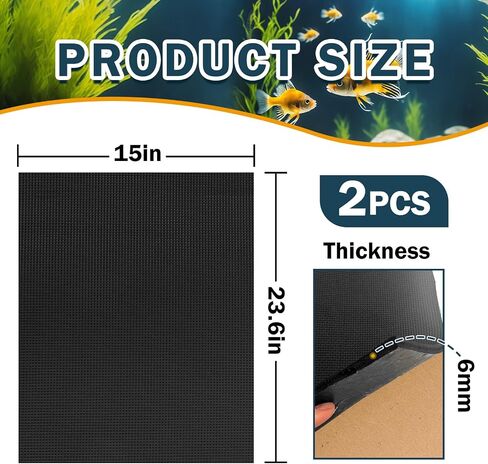 15 × 30 × 0.2 بوصة تسوية حوض السمك حصيرة 2pcs/مجموعة النيوبرين غير المقاومة للانزلاق السمك السمك السطح المقاوم للماء للأسطح غير المستوية حصيرة خزان السمك دائمة مع حواف سهلة in Kuwait