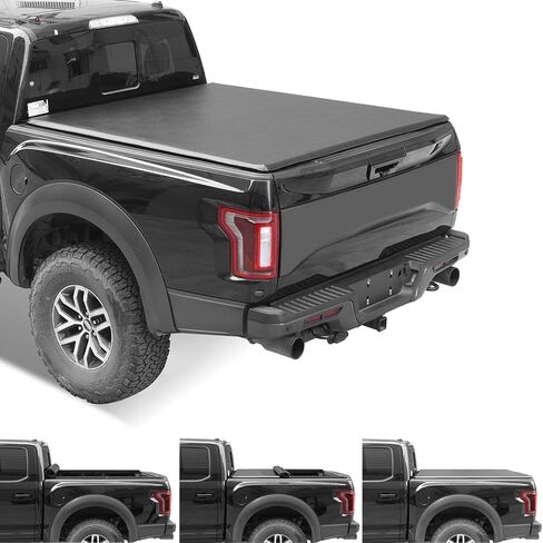 غطاء Lyon 5.8 قدم / 69.3 "غطاء سرير Tri-Fold الصلب متوافق مع غطاء 2007-2025 Chevy Silverado / GMC Sierra 1500 Fleetside Tonneau | ليس لسرير كربونبرو in Kuwait