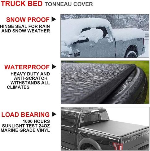 غطاء Lyon 5.8 قدم / 69.3 "غطاء سرير Tri-Fold الصلب متوافق مع غطاء 2007-2025 Chevy Silverado / GMC Sierra 1500 Fleetside Tonneau | ليس لسرير كربونبرو in Kuwait