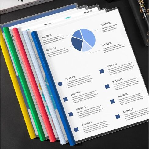 JOERSH 10Pcs Clear Report Covers with Sliding Bar, 40 Sheet Capacity Plastic Binder Paper Protector, Report Folders with Clear Cover for Resume File Documents, Black in Kuwait