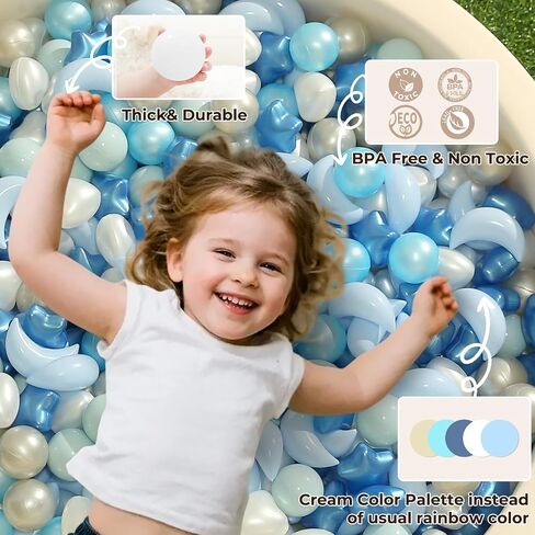 TRENDPLAY Star Ball Pit Balls Set: Vibrant Mix of Shapes - 50 100 200 500 Mix Stars Moon Shapes for Kids, Perfect for Parties, Playtime in Saudi Arabia