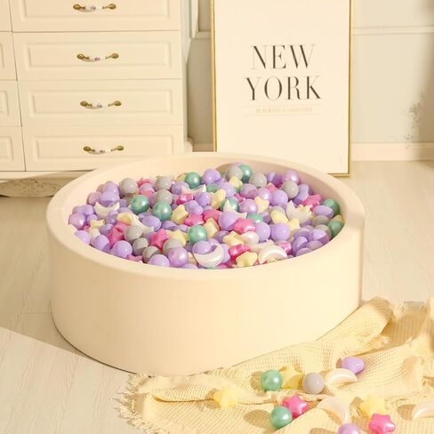 TRENDPLAY Star Ball Pit Balls Set: Vibrant Mix of Shapes - 50 100 200 500 Mix Stars Moon Shapes for Kids, Perfect for Parties, Playtime in Kuwait