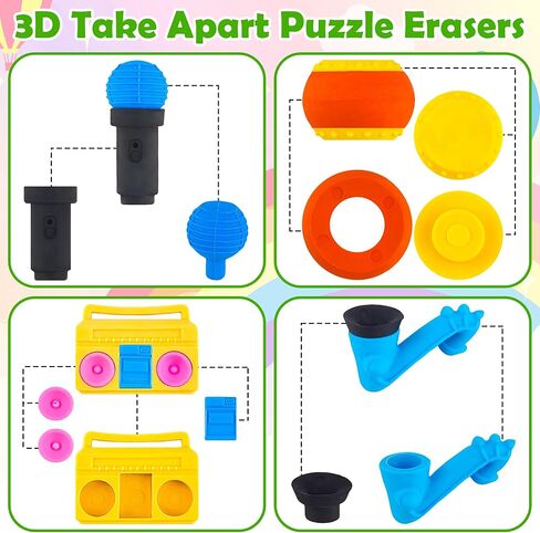 30 PCS محايات الطعام للحيوانات الأليفة المكتبية ، ثلاثية الأبعاد ، قم بفصل محو القلم رصاص محو اللغز جوائز الفصول الدراسية للأطفال في فئة الكنز ، ومكافآت اللعبة ، وفضلات الحفلات in Kuwait