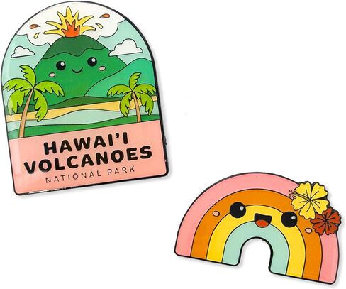 Enamel Pin Set (2 Pins Per Set) for Backpack, Bag, Lapel, Kawaii Button Collector - Yosemite National Park in Kuwait