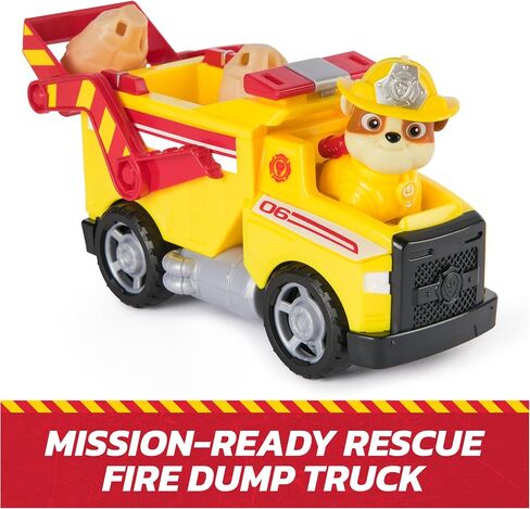Paw Paw Patrol Fire Rescue: Truck Ruble Rescue Fire Dump Truck بشخصية عمل وقذائف وشاحنة ألعاب ولعب الأطفال للأولاد والبنات الذين تتراوح أعمارهم بين 3 وما فوق in Kuwait